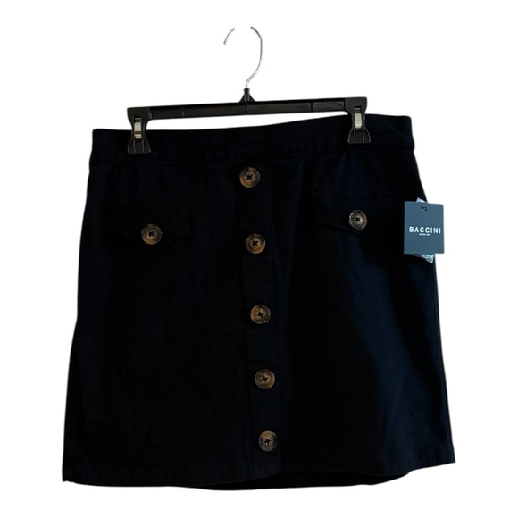 Baccini NWT Black Button-Front Women's Skirt Size M - Picture 2 of 7